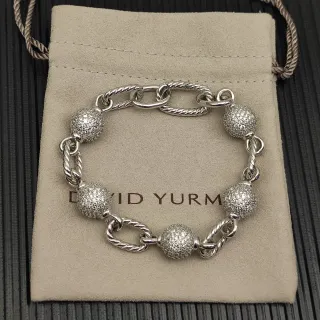 David Yurman Cable Collection Enlace Trenzado y Cuenta Pavé Pulsera