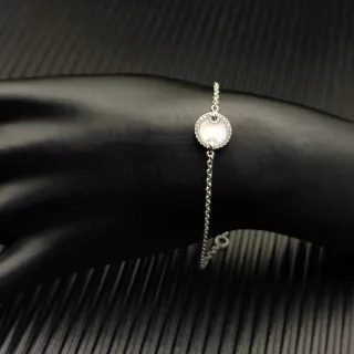 David Yurman Disco Circular Bisel Pavé Pulsera