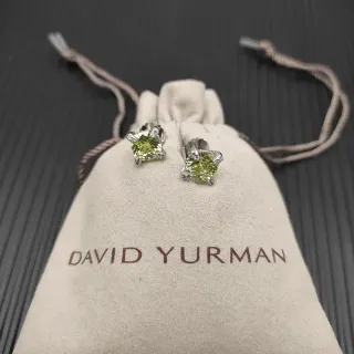 David Yurman Square-Cut Peridot Stud Earrings