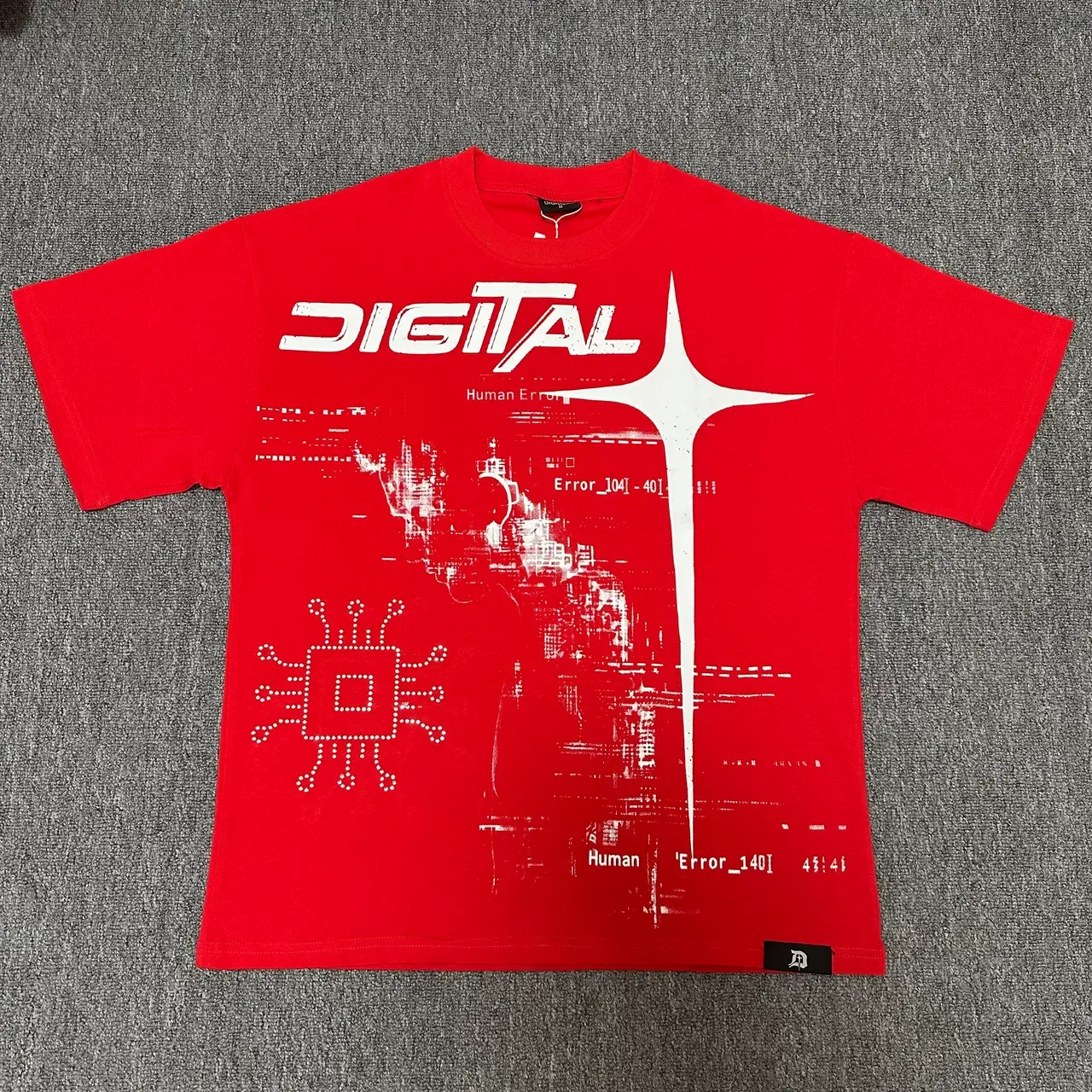 Digital Glitch Graphic Print Oversized T-Shirt 3