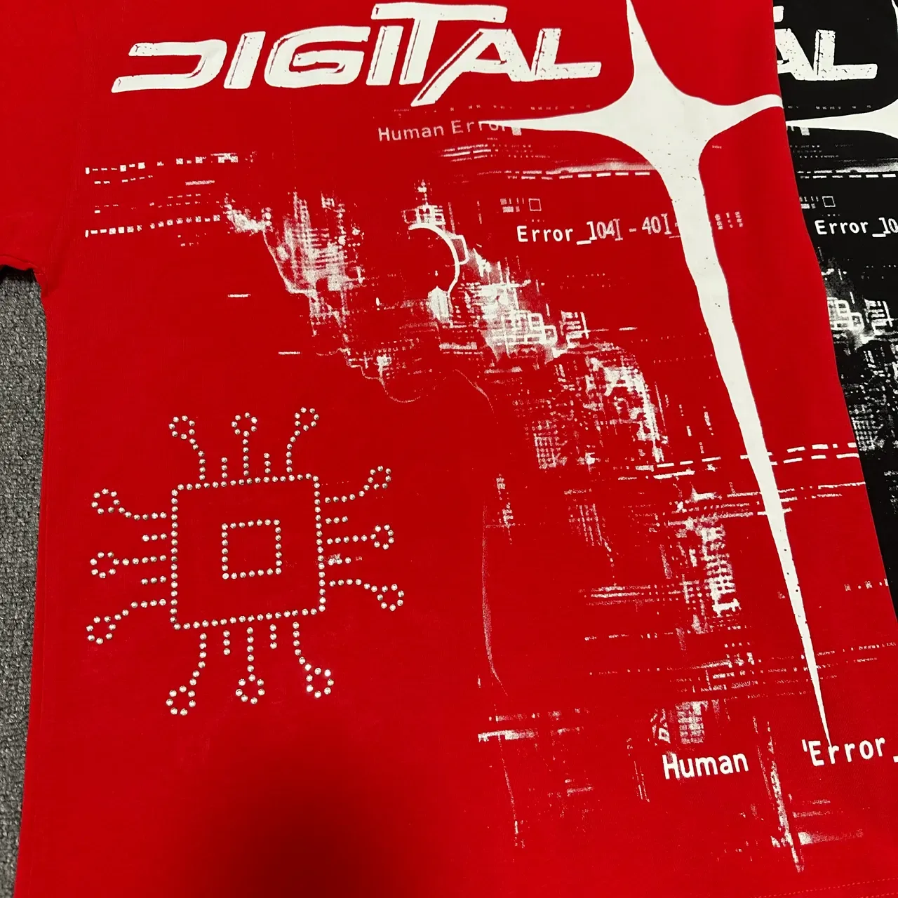 Digital Glitch Graphic Print Oversized T-Shirt 4