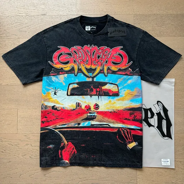 Distressed Black Graphic Print Oversized T-Shirt 6
