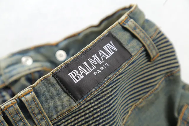 Distressed Moto-Style Ribbed Panel Jeans 6
