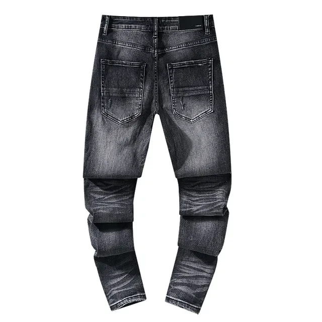 Distressed Ripped Faded Black Slim-Fit Jeans 3