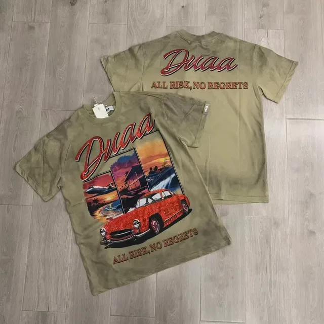 DUAA Graphic-Print Beige Oversized T-Shirt 4