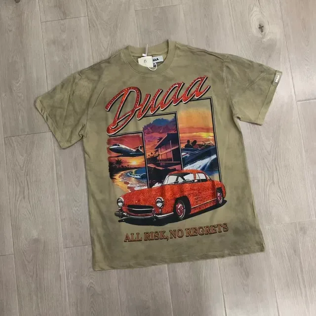 DUAA Graphic-Print Beige Oversized T-Shirt 5