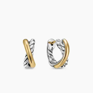 Dual-Tone Twisted Rope Hoop Earrings