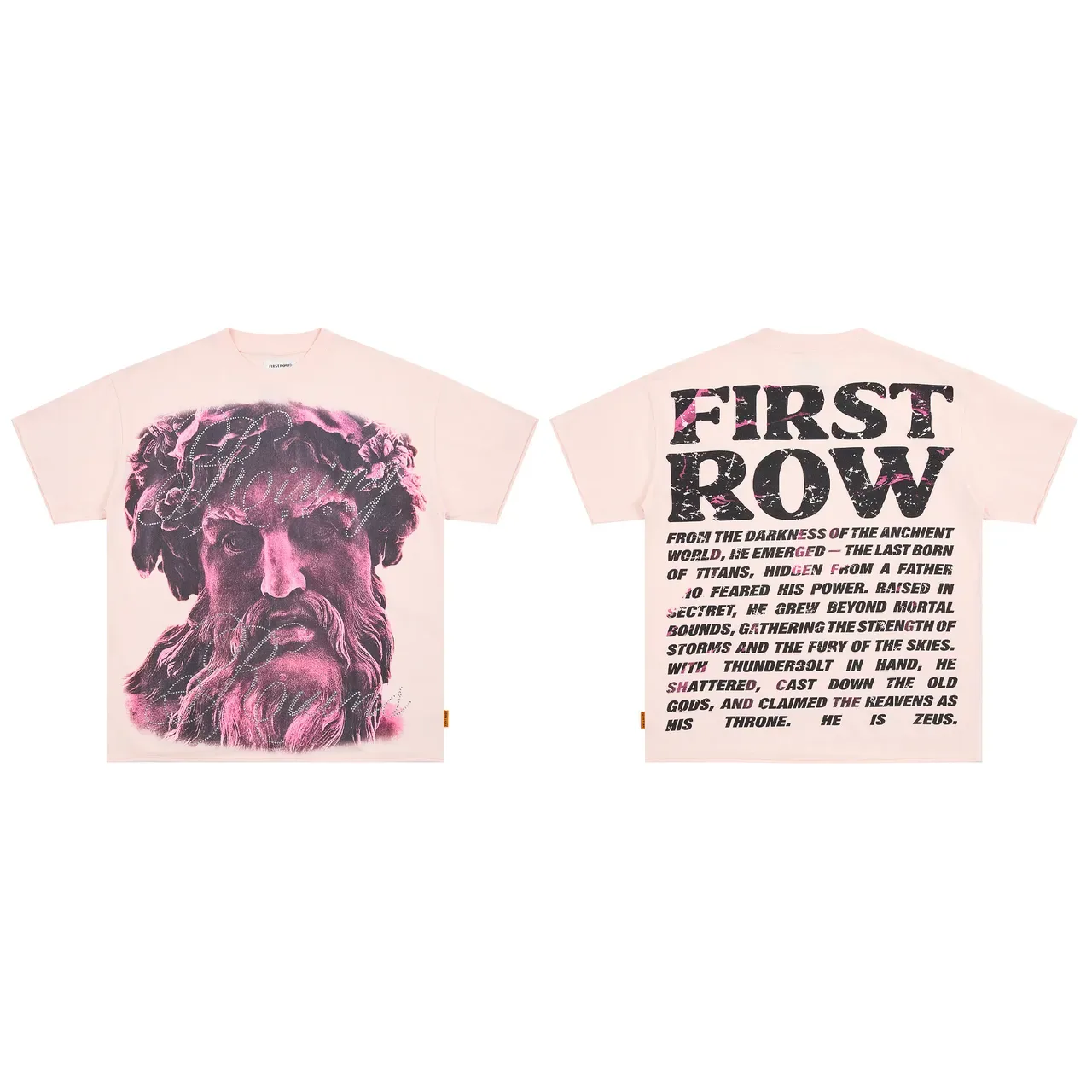 FIRST ROW Pink Purple Graphic-Print Oversized Fit T-Shirt 2