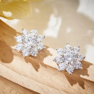 Floral Cluster Multi-Stone Stud Earrings