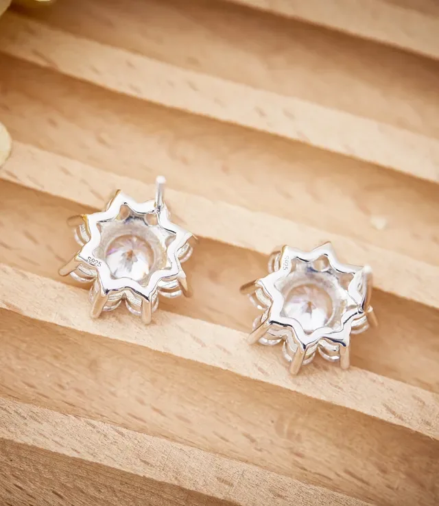 Floral Cluster Multi-Stone Stud Earrings 2