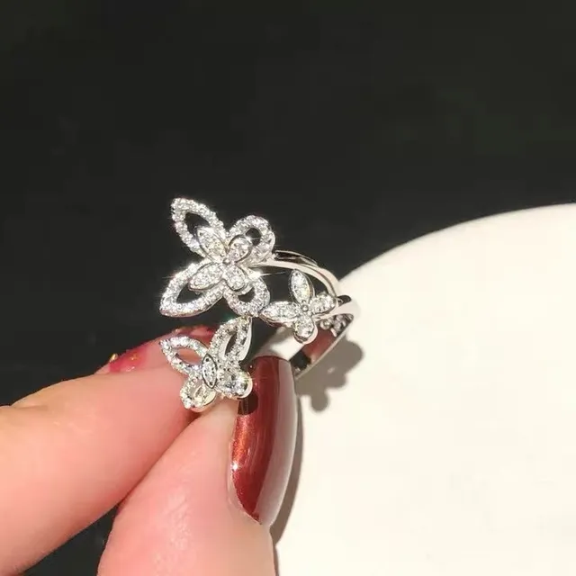 Floral Openwork Pavé Triple-Bloom Ring 3