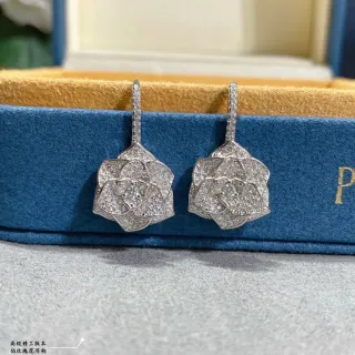 Floral Rose Pavé Drop Earrings