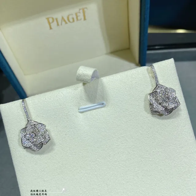 Floral Rose Pavé Drop Earrings 2