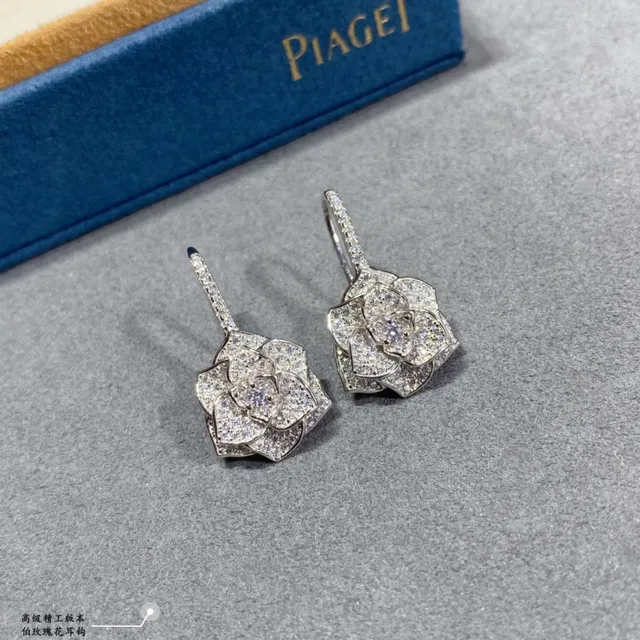 Floral Rose Pavé Drop Earrings 5