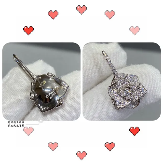 Floral Rose Pavé Drop Earrings 6