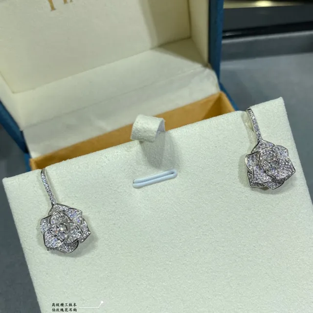 Floral Rose Pavé Drop Earrings 8