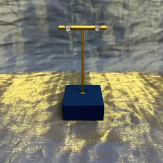 Brincos geométricos em forma de X pavé