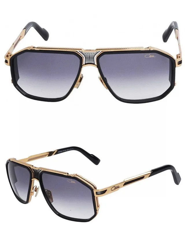 Gold Blue Oversized Shield-Frame Metal Eyewear 2