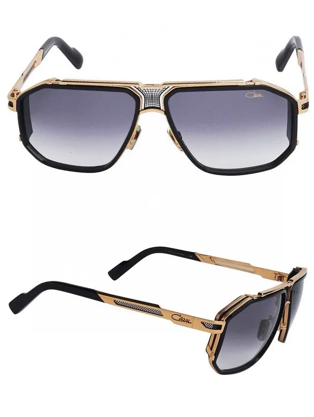 Gold Blue Oversized Shield-Frame Metal Eyewear 3