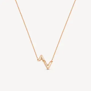 Colar com pingente geométrico de ouro com motivo zigzag