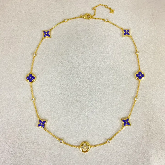 Gold Multicolor Chain Enamel Floral Charms Bracelet 4