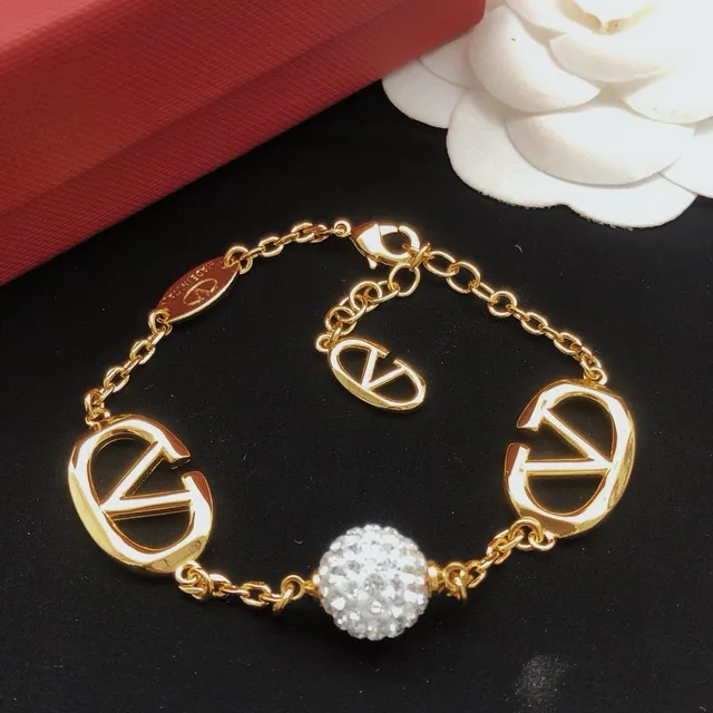 Gold Silver Chain Interlocking Logo Charms Bracelet 3