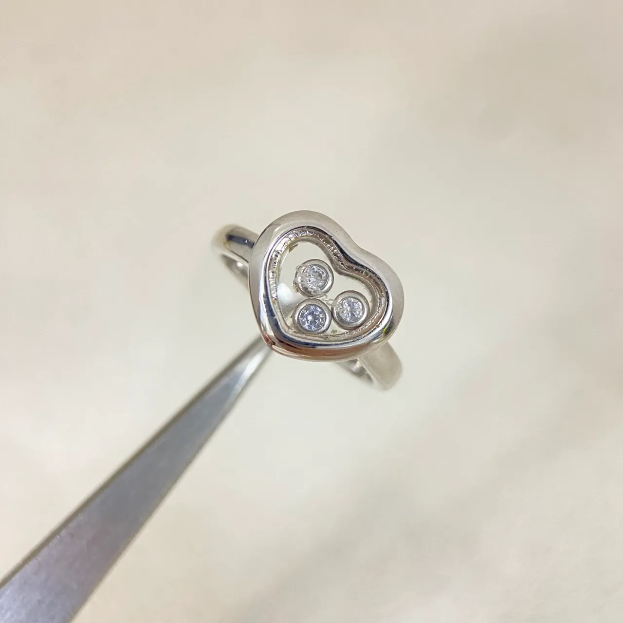 Gold Silver Heart-Shaped Openwork Ring 4