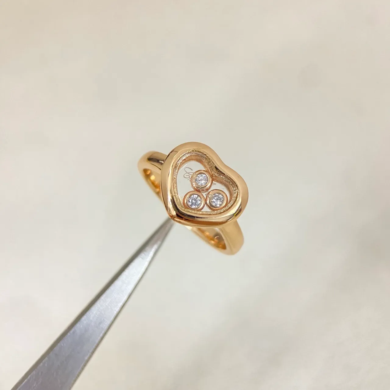 Gold Silver Heart-Shaped Openwork Ring 6