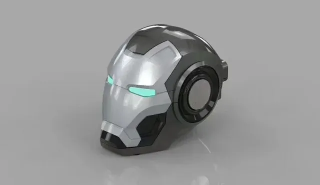 Gold Silver Helmet-Shaped LED-Eye Illuminated Portable Speaker 2