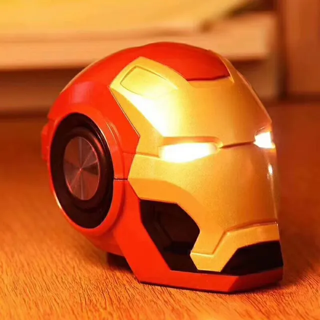Gold Silver Helmet-Shaped LED-Eye Illuminated Portable Speaker 4