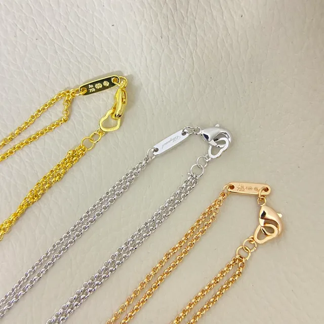 Gold Silver Layered Concentric Hearts Pavé-Set Stones Necklace 3