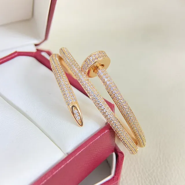 Gold Silver Pave-Set Hinged Bangle Bracelet 9