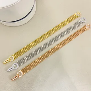 Oro, Plata, Oro Rosa, multi-filo, perlas, broche pavé, pulseras
