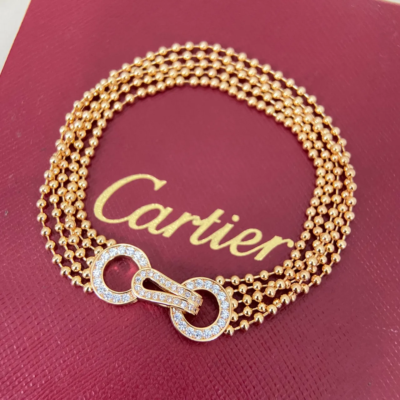 Gold Silver Rose Gold Multi-Strand Beaded Pavé Clasp Bracelets 4