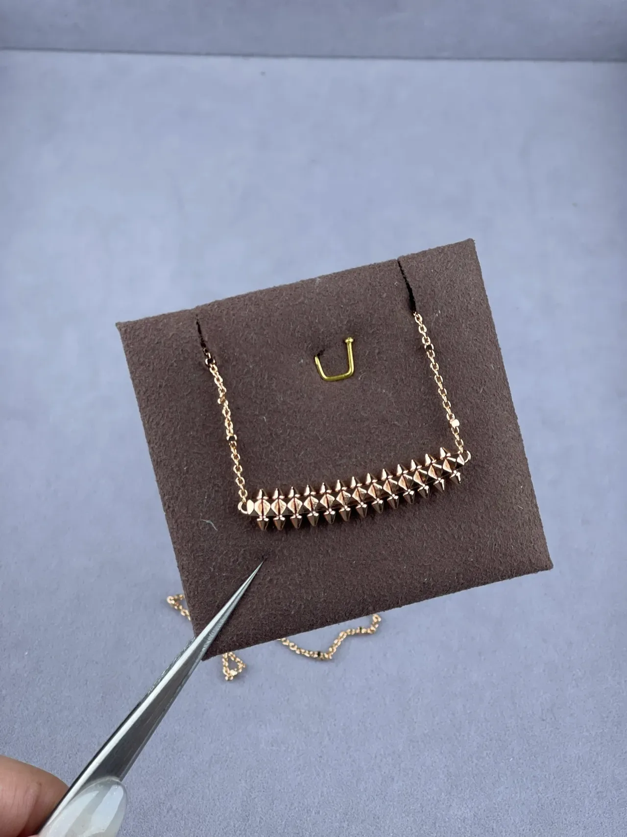 Gold Silver Spiked Bar Pendant Chain-Link Necklace 5