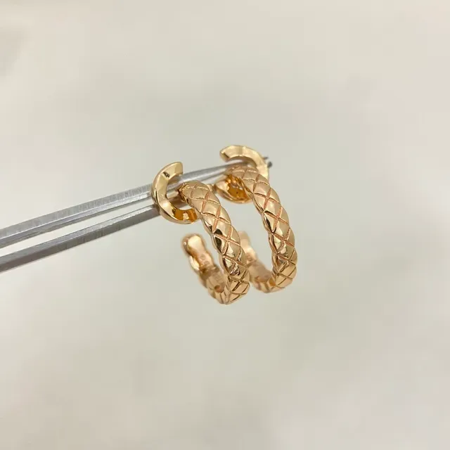 Gold Silver Woven Texture Hoop Shape Earrings 6