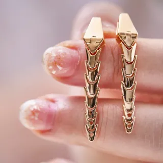 Gold-Tone Articulated Segment Earrings