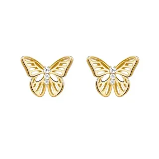 Gold-Tone Butterfly Openwork Stud Earrings