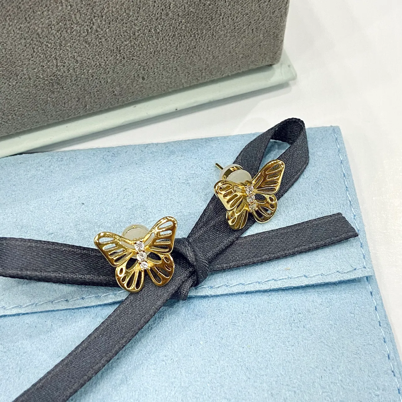 Gold-Tone Butterfly Openwork Stud Earrings 3