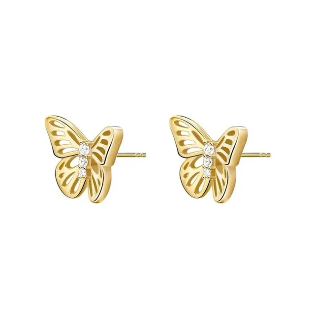 Gold-Tone Butterfly Openwork Stud Earrings 7