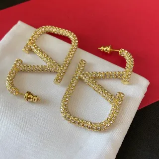 Gold-Tone Crystal-Encrusted Geometric Hoop Earrings