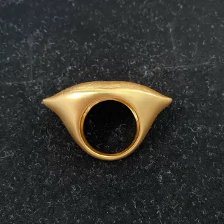 Gold-Tone Eye-Shaped Textured Ring