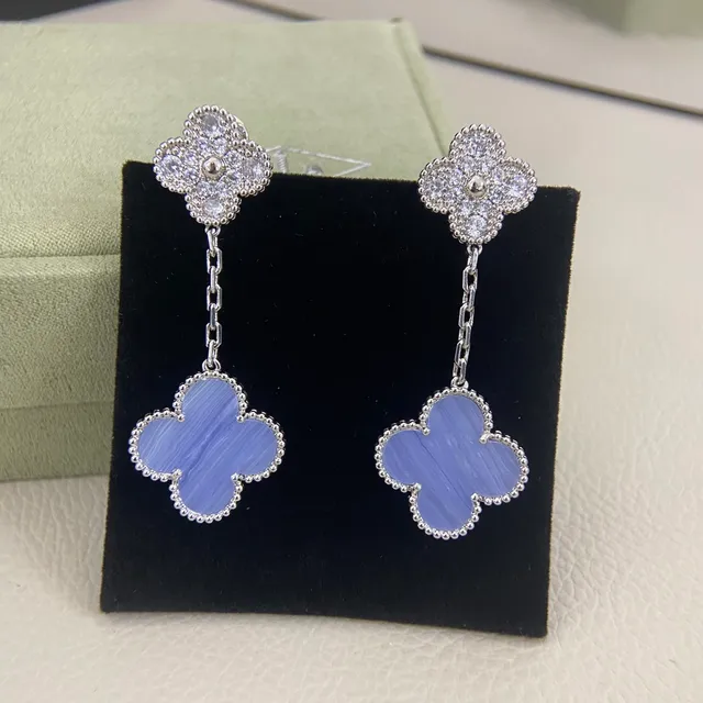 Gold-Tone Four-Leaf Clover Chain Drop Earrings 6