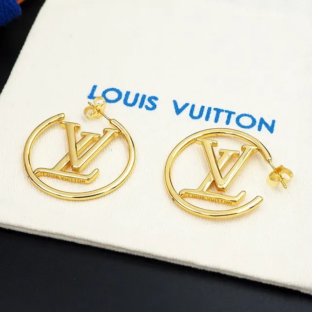 Gold-Tone Geometric Logo Hoop Earrings 3