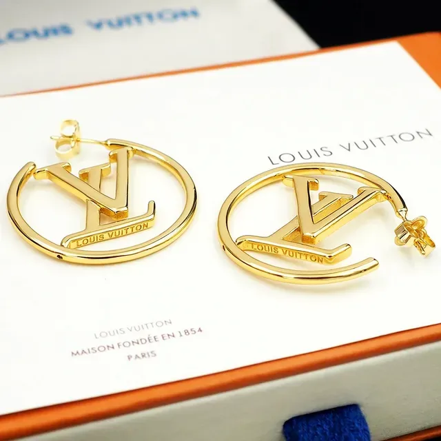 Gold-Tone Geometric Logo Hoop Earrings 7