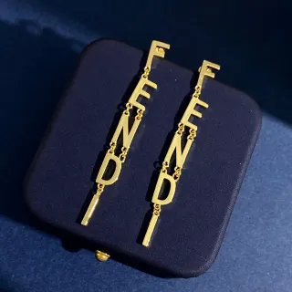 Gold-Tone Letter-Chain Dangling Earrings