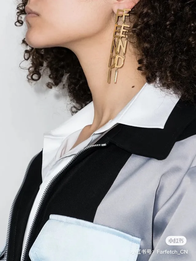 Gold-Tone Letter-Chain Dangling Earrings 2