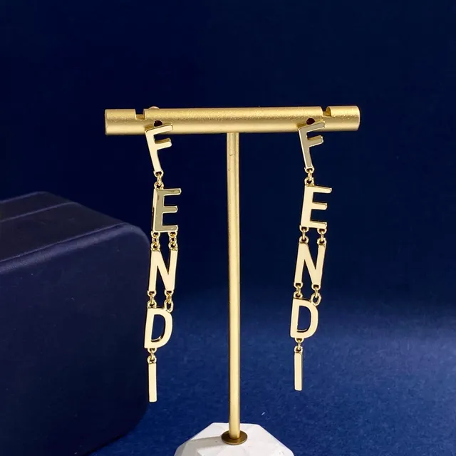 Gold-Tone Letter-Chain Dangling Earrings 6