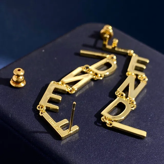 Gold-Tone Letter-Chain Dangling Earrings 7