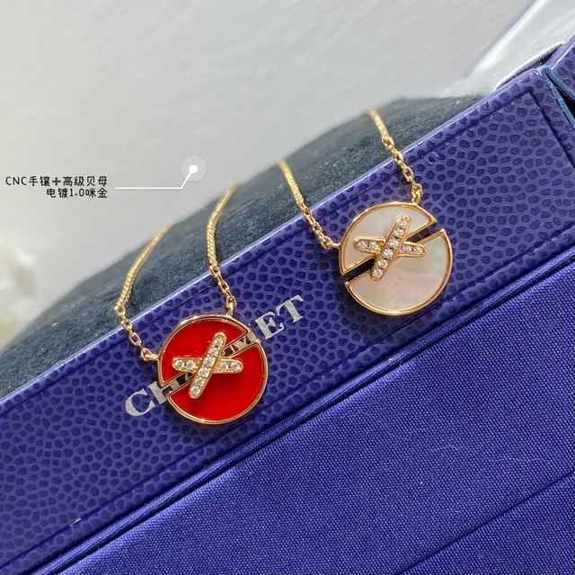 Collier X-Bar avec perle mère de ton doré 5